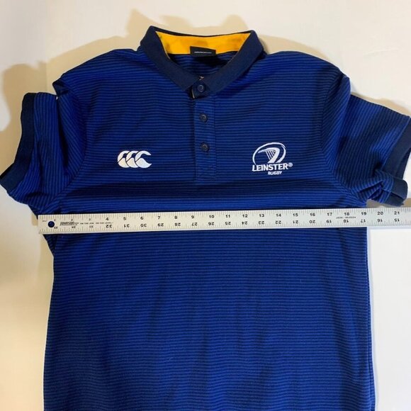 Canterbury Men's Leinster Rugby Union Striped Short Sleeve Polo Shirt‎ Size M - Picture 11 of 13